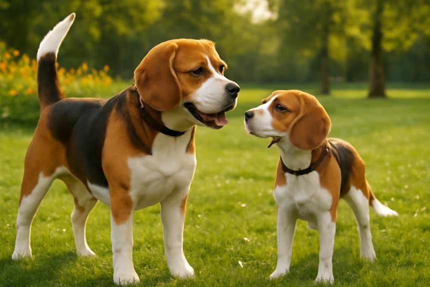 mannelijke beagles vertonen uitgaande gedragingen
