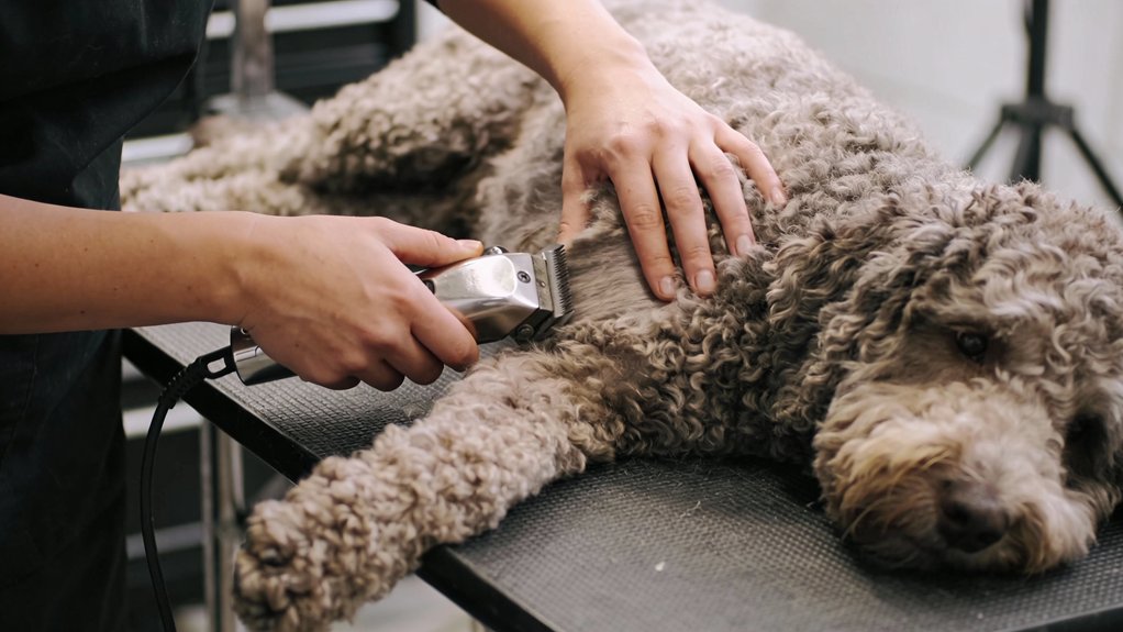 nauwgezet het vacht van een Lagotto Romagnolo trimmen